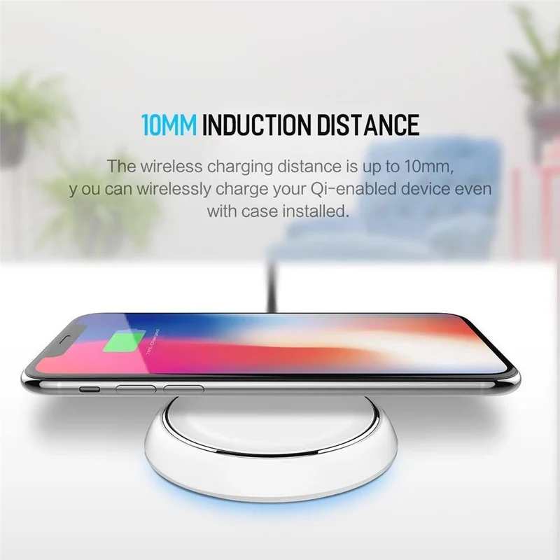 QI-Wireless-Ladegerät, ROCK W5-Ladepad für iPhone X 10 8 Samsung Note 8 S8 Plus S7 S6 Edge-Telefon Schnelllade-Smart-USB-Dock