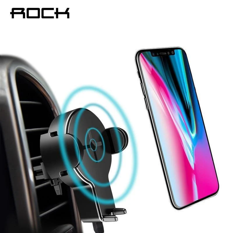 ROCK Qi schnelles kabelloses Autotelefonladegerät für iPhone X XS XR 8 Plus Samsung S9 S8 Plus S7 Note 8 Halterung