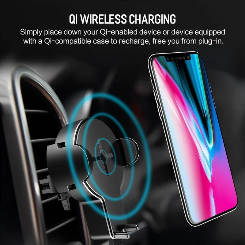 ROCK Qi schnelles kabelloses Autotelefonladegerät für iPhone X XS XR 8 Plus Samsung S9 S8 Plus S7 Note 8 Halterung
