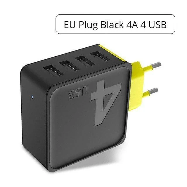 ROCK Sugar 4 2 1 Ports USB-Wandladegerät Telefon Schnellreiseadapter 5V1A 5V2.4A 5V4A EU US-Stecker für iPhone Samsung Xiaomi