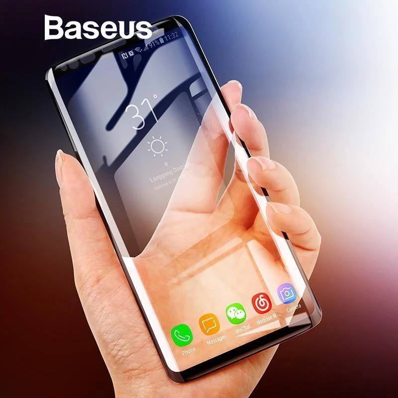 Baseus 3D Oberflächenschutzfolie für Samsung Galaxy S9 S9 + Ultraflaches, vollflächig gehärtetes Glas für Samsung S9 S9 Plus