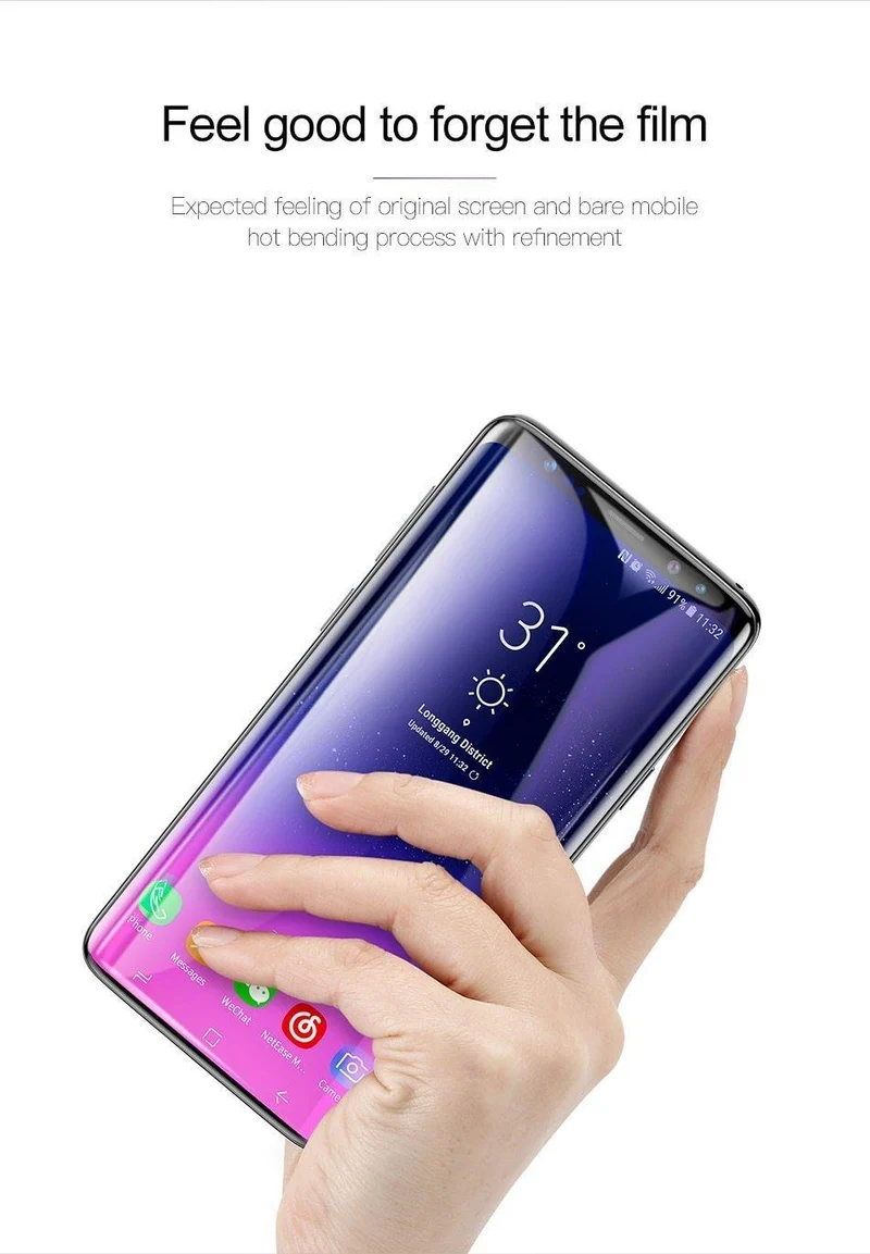 Baseus 3D Oberflächenschutzfolie für Samsung Galaxy S9 S9 + Ultraflaches, vollflächig gehärtetes Glas für Samsung S9 S9 Plus