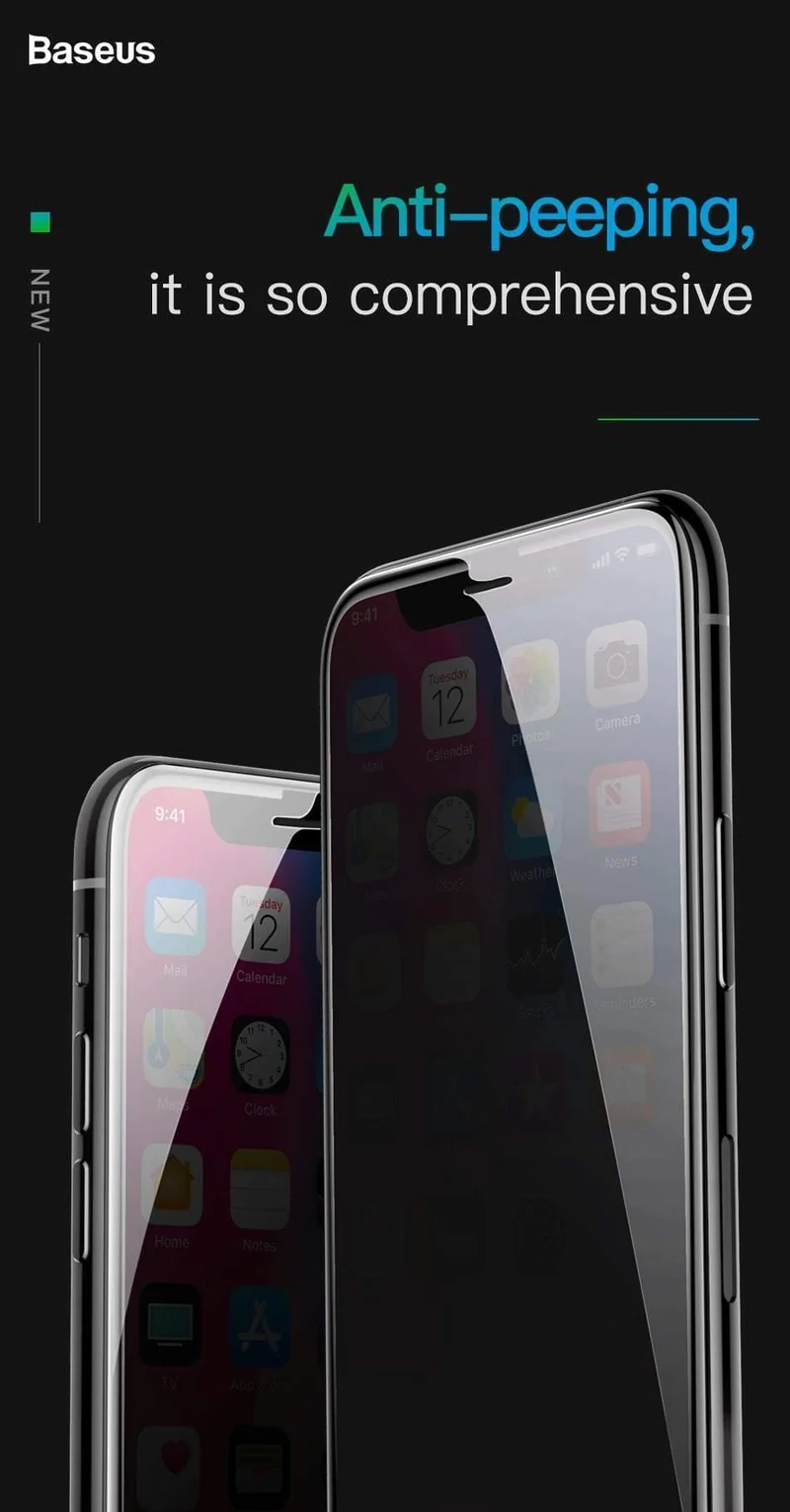 Baseus Anti Spy Displayschutz für iPhone Xs Xs Max XR 2018 Volle Abdeckung aus gehärtetem Glas für iPhone Xs Xs Max Schutzglas
