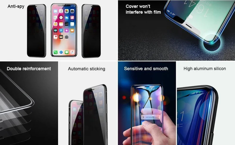 Baseus Anti Spy Displayschutz für iPhone Xs Xs Max XR 2018 Volle Abdeckung aus gehärtetem Glas für iPhone Xs Xs Max Schutzglas