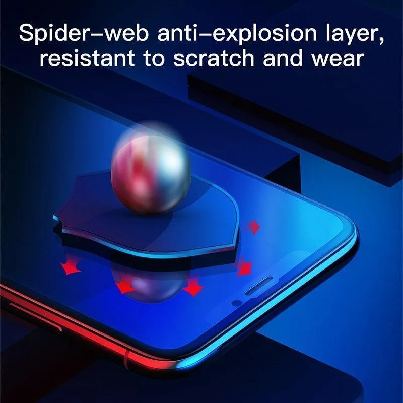 Baseus 0.3 MM 7D Oberflächen-Displayschutz für iPhone X Glas 9H Dünnes Anti-Blaulicht-Hartglas für iPhone X Schutzglas