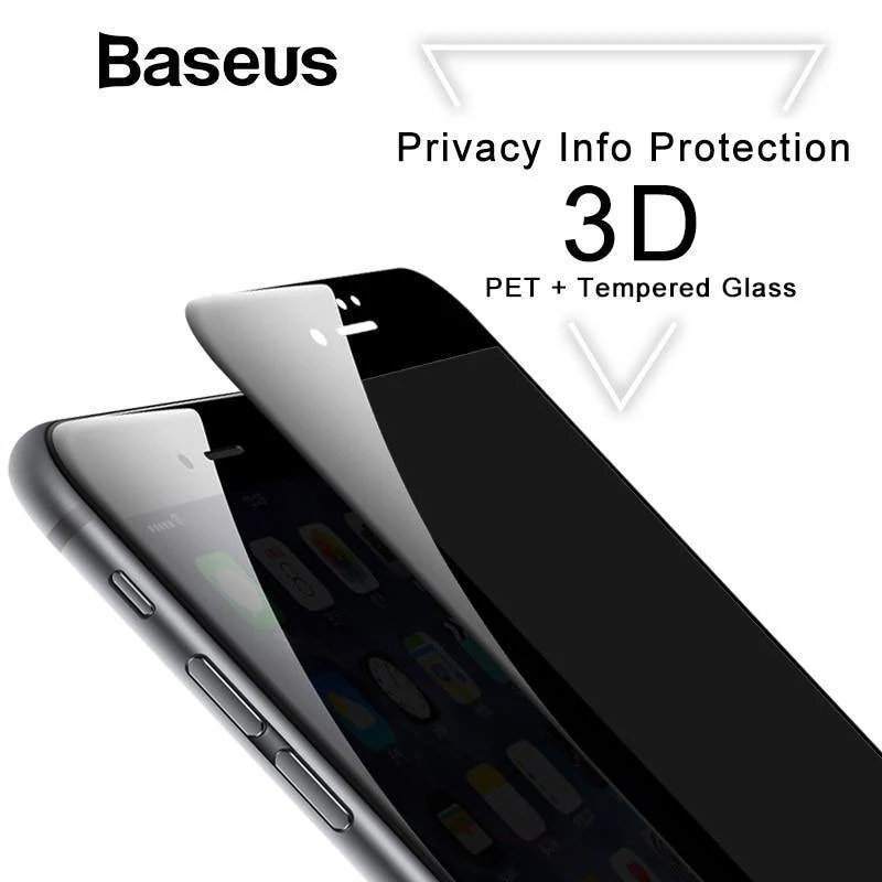 Baseus 3D Displayschutzfolie für iPhone 7 7 Plus Anti Spy Privacy Schutzglas für iPhone 8 8 Plus gehärtete Glasfilme