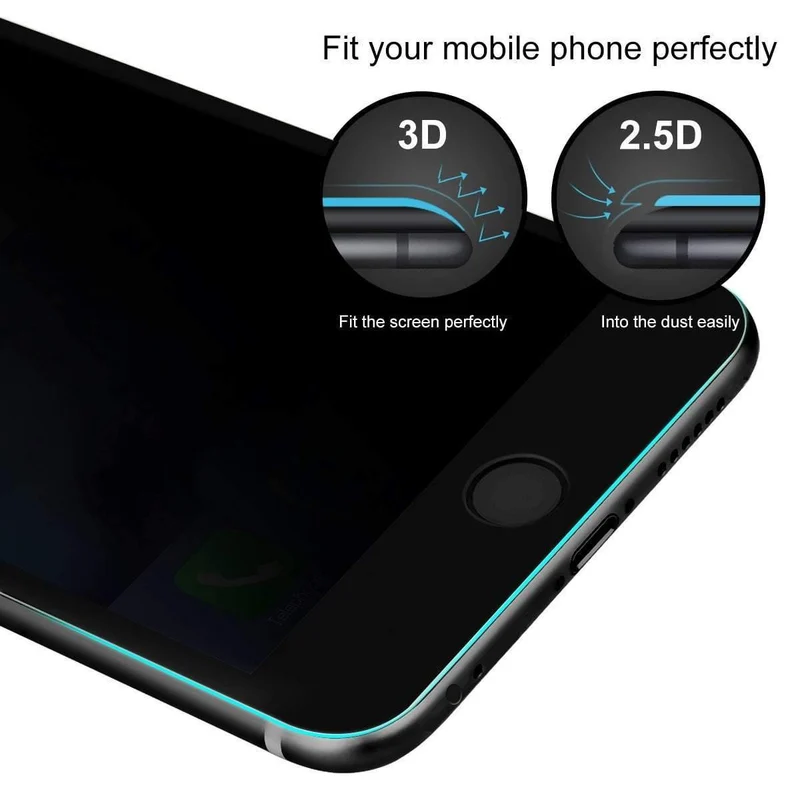 Baseus 3D Displayschutzfolie für iPhone 7 7 Plus Anti Spy Privacy Schutzglas für iPhone 8 8 Plus gehärtete Glasfilme