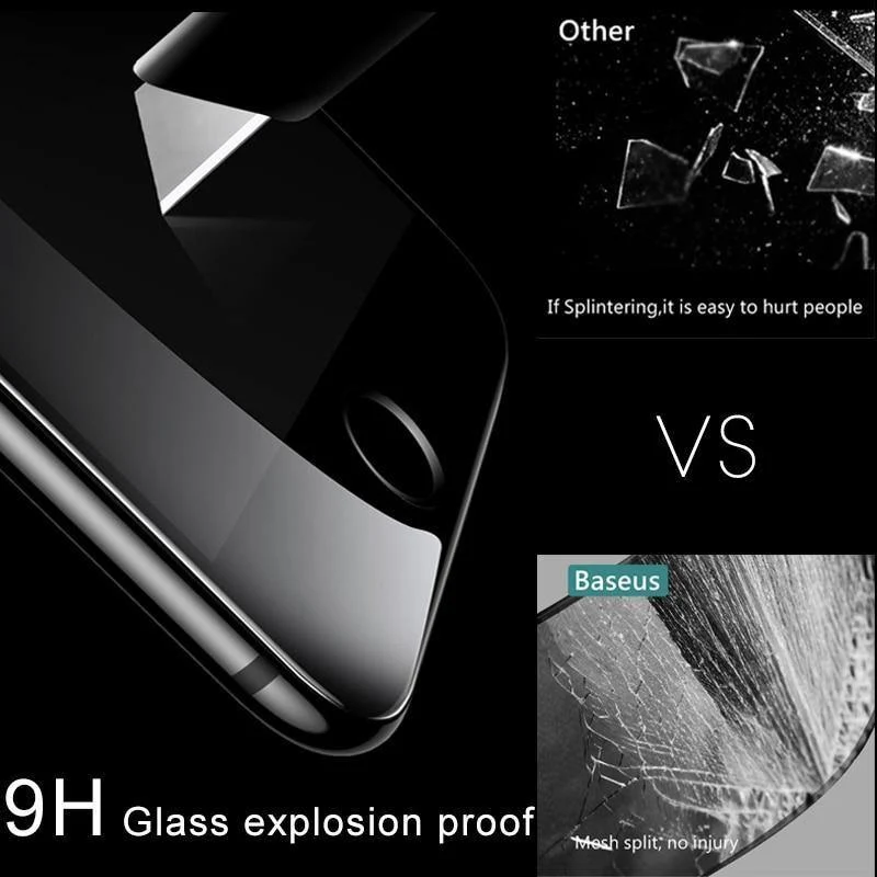 Baseus 3D Displayschutzfolie für iPhone 7 7 Plus Anti Spy Privacy Schutzglas für iPhone 8 8 Plus gehärtete Glasfilme