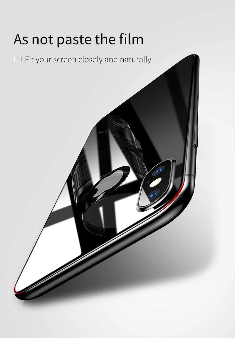 Baseus 3D Vollbild-Schutzglas für iPhone X Displayschutzfolie Frontfolie + Rückseitiges Abdeckglas für iPhone X gehärtetes Glas
