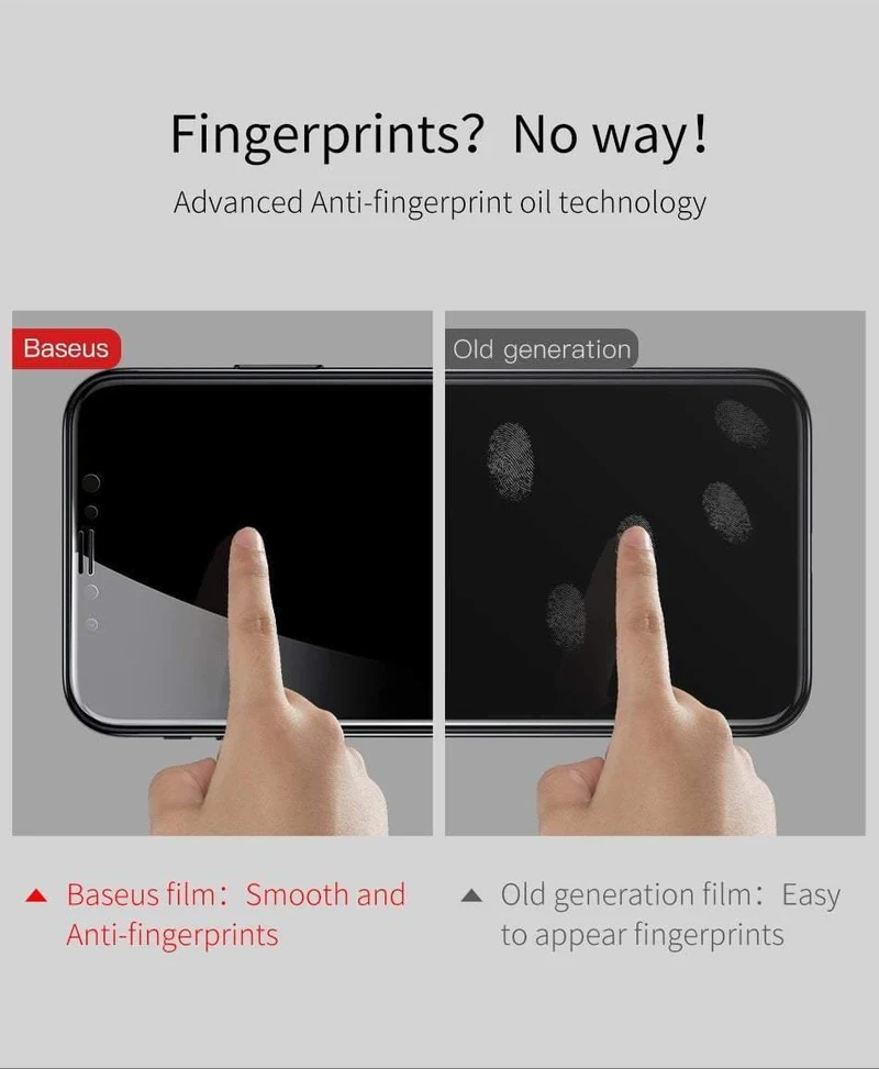 Baseus 3D Vollbild-Schutzglas für iPhone X Displayschutzfolie Frontfolie + Rückseitiges Abdeckglas für iPhone X gehärtetes Glas
