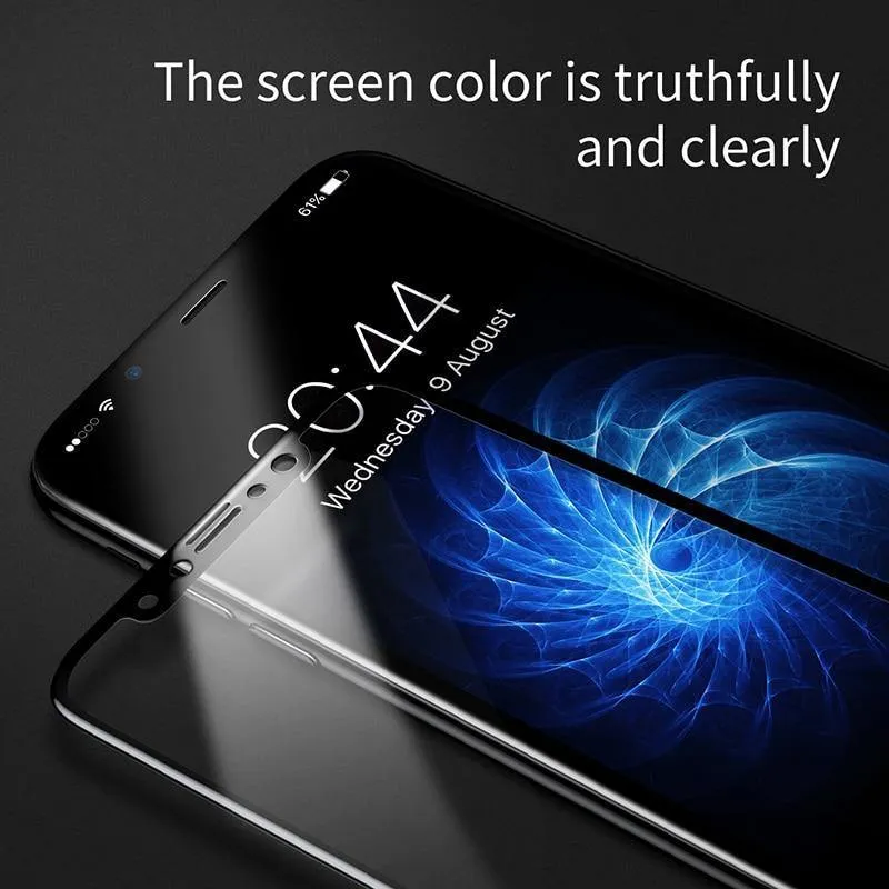 Baseus 3D Vollbild-Schutzglas für iPhone X Displayschutzfolie Frontfolie + Rückseitiges Abdeckglas für iPhone X gehärtetes Glas
