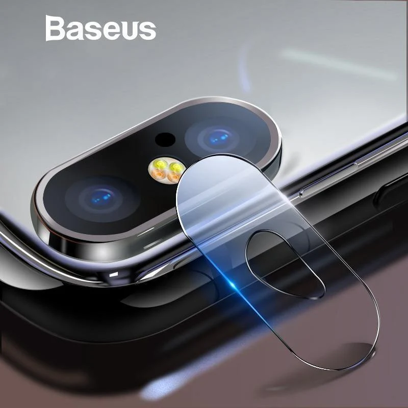 Baseus 0.15 mm gehärtetes Glas-Objektivschutz für iPhone X Kamera-Objektiv-Glasfolie für iPhoneX-Rückobjektiv-Schutzfolie 9H-Glas