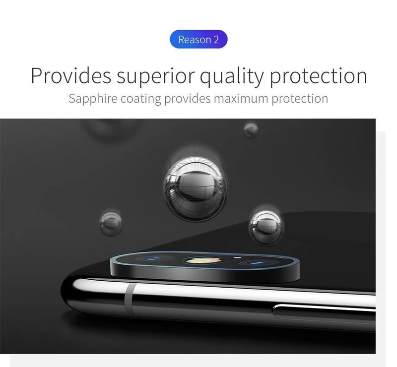 Baseus 0.15 mm gehärtetes Glas-Objektivschutz für iPhone X Kamera-Objektiv-Glasfolie für iPhoneX-Rückobjektiv-Schutzfolie 9H-Glas