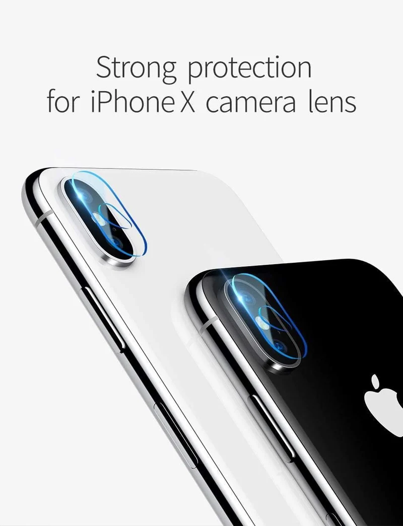 Baseus 0.15 mm gehärtetes Glas-Objektivschutz für iPhone X Kamera-Objektiv-Glasfolie für iPhoneX-Rückobjektiv-Schutzfolie 9H-Glas