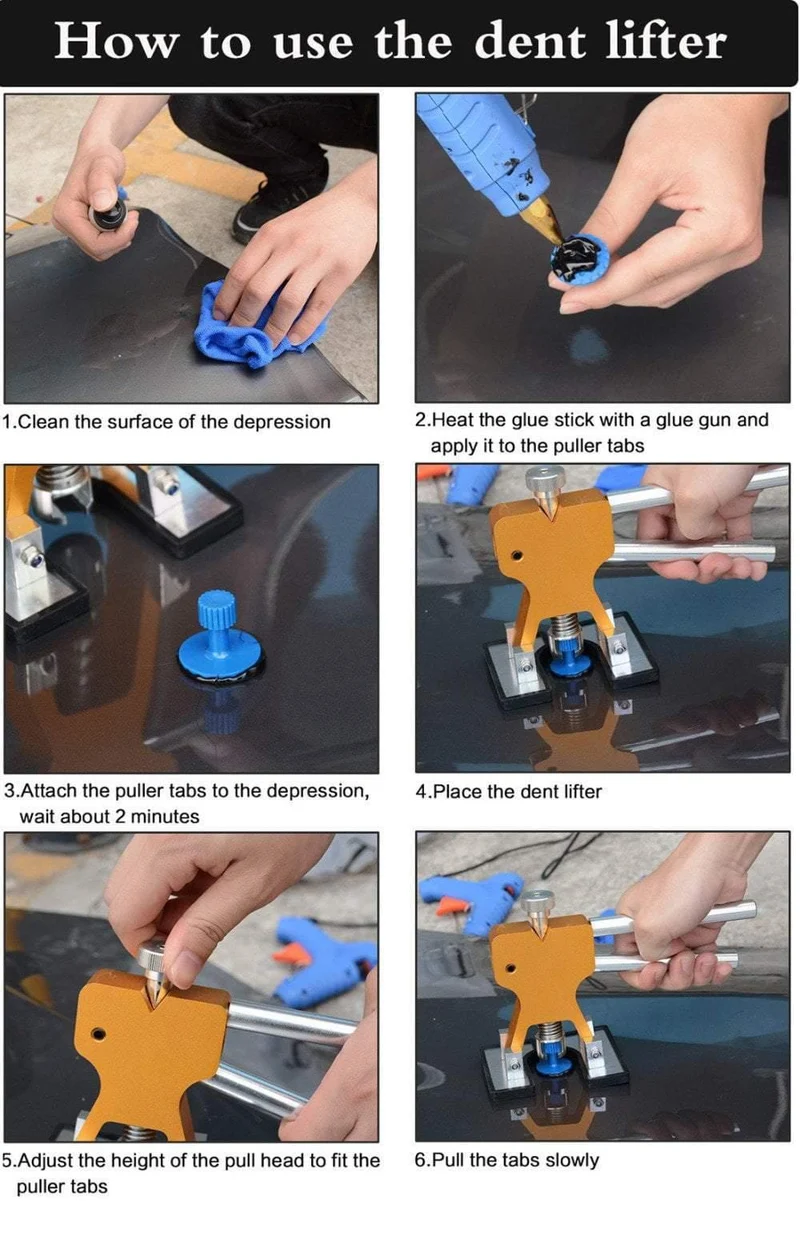 Werkzeuge Paintless Dent Repair Remover Dent Lifter Kit Kleber Puller Handheber Auto Dent PDR Werkzeuge Ferramentas