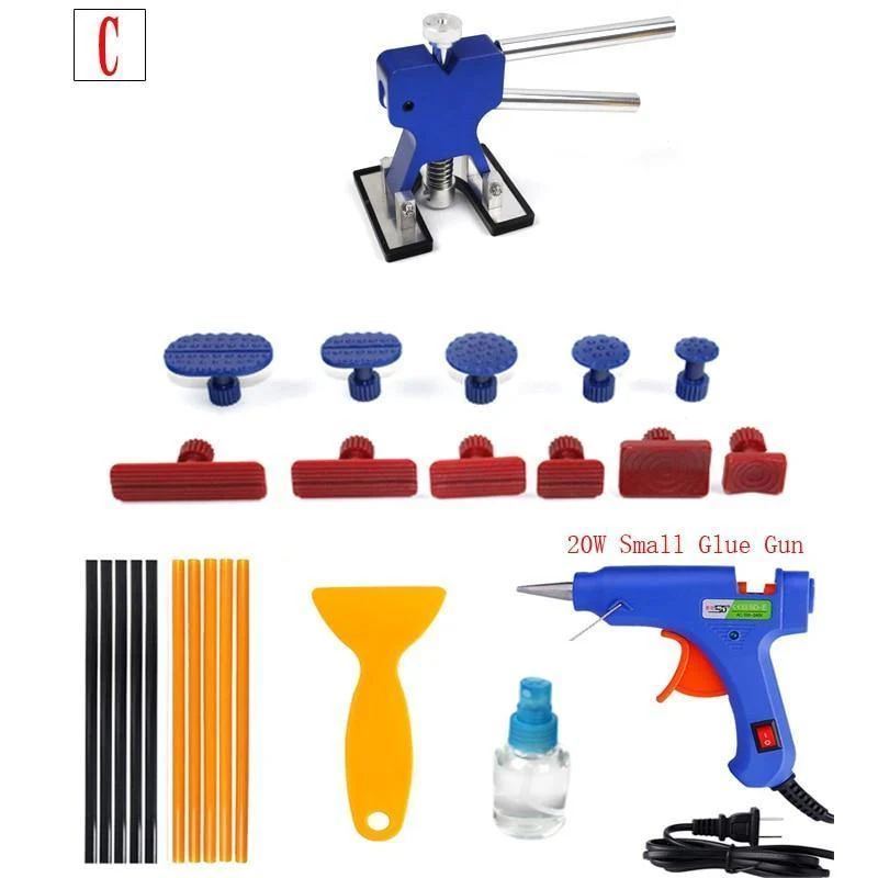 Autolack-Dellen-Reparatur-Werkzeug, Autokarosserie-Lackier-Dellen-Heber, Kleber-Abzieher, Hagelschaden-Reparatur-Werkzeuge, kostenloses Blech-Lackier-Set