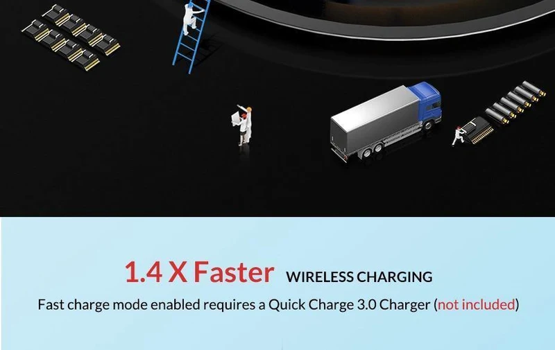 TOPK 10W kabelloses Ladegerät für iPhone X/XS Max XR 8 Plus, schnelles Laden für Samsung S8 S9 Note 9 8 Telefon-Ladegerät-Pad