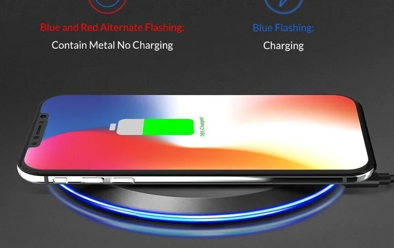 TOPK 10W kabelloses Ladegerät für iPhone X/XS Max XR 8 Plus, schnelles Laden für Samsung S8 S9 Note 9 8 Telefon-Ladegerät-Pad