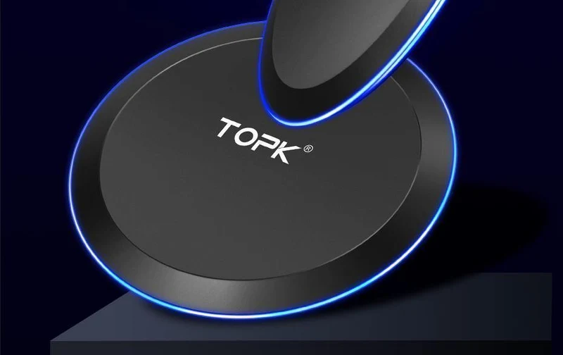 TOPK 10W kabelloses Ladegerät für iPhone X/XS Max XR 8 Plus, schnelles Laden für Samsung S8 S9 Note 9 8 Telefon-Ladegerät-Pad