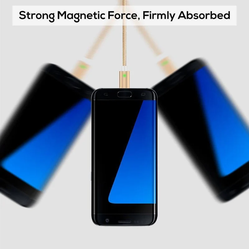 TOPK 1M (3.3 ft) FLine-Mini LED Magnetkabel für Samsung S7 Micro USB-Geräte Handykabel Magnetladegerät Microusb-Kabel