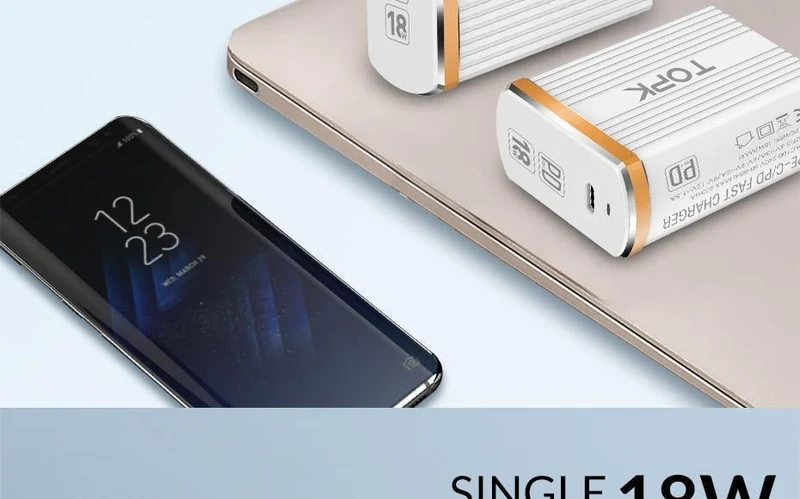 TOPK 18W Typ C PD Schnelllade-USB-Ladegerät für Samsung Galaxy S9 S8 Plus EU/UK-Stecker Telefon-Schnellladegerät