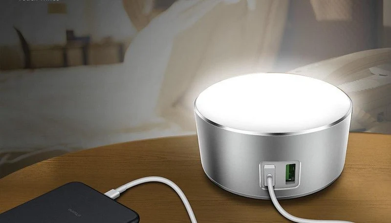 TOPK 5 V 2.4 A (max.) 12 W Auto-ID Dual USB-Ladegerät Dimmbare Smart LED Tischlampe EU-Handy-Ladegerät für iPhone Samsung Xiaomi