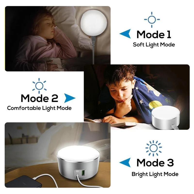 TOPK 5 V 2.4 A (max.) 12 W Auto-ID Dual USB-Ladegerät Dimmbare Smart LED Tischlampe EU-Handy-Ladegerät für iPhone Samsung Xiaomi