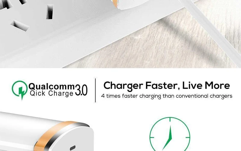 TOPK 18W Quick Charge 3.0 USB-Ladegerät 1-Port Reise-Wand-Handy-Ladegerät für Samsung Xiaomi Huawei Adapter EU US-Stecker