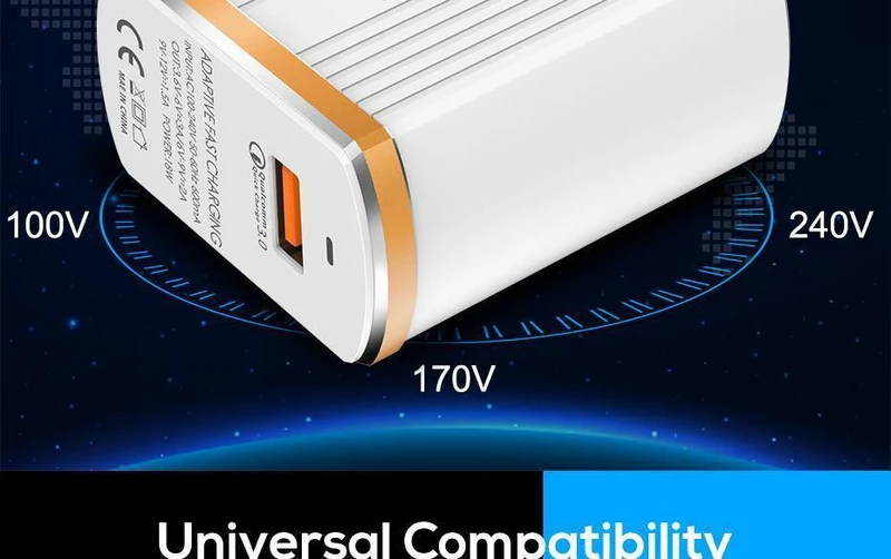 TOPK 18W Quick Charge 3.0 USB-Ladegerät 1-Port Reise-Wand-Handy-Ladegerät für Samsung Xiaomi Huawei Adapter EU US-Stecker