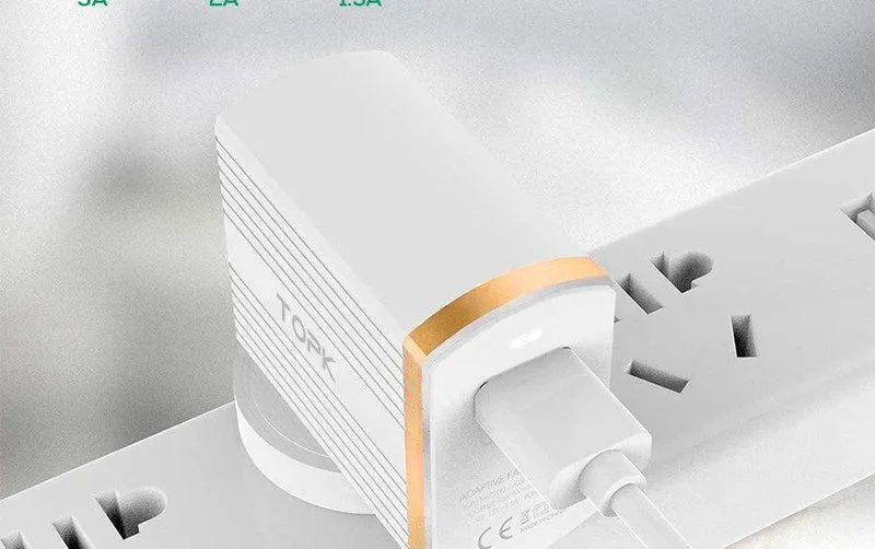 TOPK 18W Quick Charge 3.0 USB-Ladegerät 1-Port Reise-Wand-Handy-Ladegerät für Samsung Xiaomi Huawei Adapter EU US-Stecker