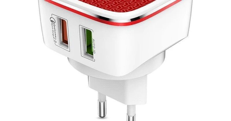 TOPK Schnelles USB-Ladegerät 21 W Quick Charge 2.0 Handy-Ladegerät Auto-ID Dual USB-Wandladegerät Adapter für Samsung Xiaomi Huawei
