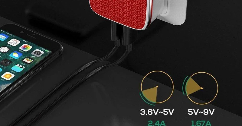 TOPK Schnelles USB-Ladegerät 21 W Quick Charge 2.0 Handy-Ladegerät Auto-ID Dual USB-Wandladegerät Adapter für Samsung Xiaomi Huawei
