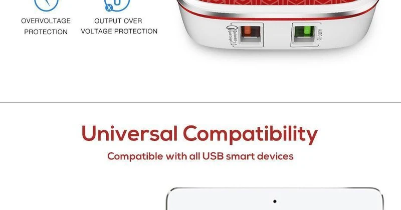 TOPK Schnelles USB-Ladegerät 21 W Quick Charge 2.0 Handy-Ladegerät Auto-ID Dual USB-Wandladegerät Adapter für Samsung Xiaomi Huawei