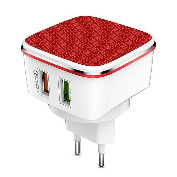 TOPK Schnelles USB-Ladegerät 21 W Quick Charge 2.0 Handy-Ladegerät Auto-ID Dual USB-Wandladegerät Adapter für Samsung Xiaomi Huawei