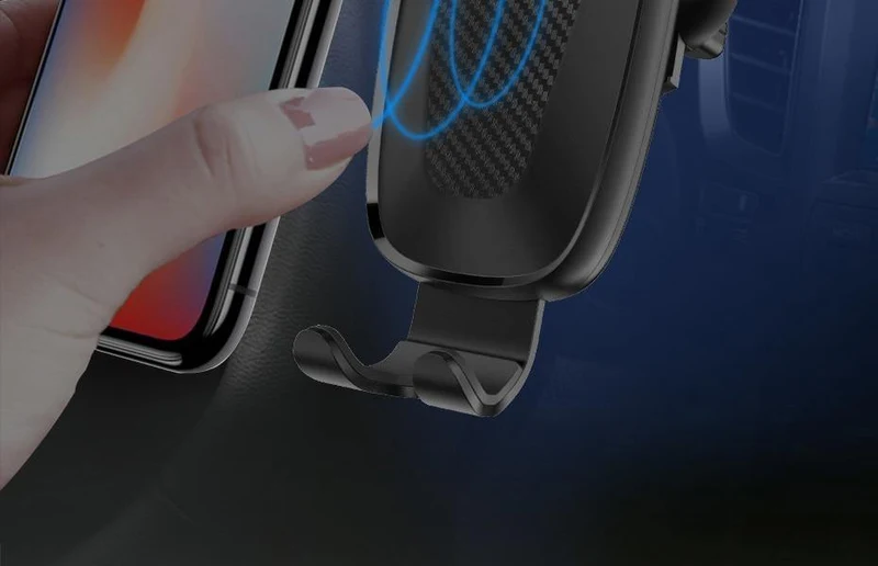 TOPK Autohalterung für kabelloses Ladegerät für iPhone XS Max XR 8 Plus, 10 W, schnelles kabelloses Laden, Autotelefonhalter für Samsung Note 9 S9 S8