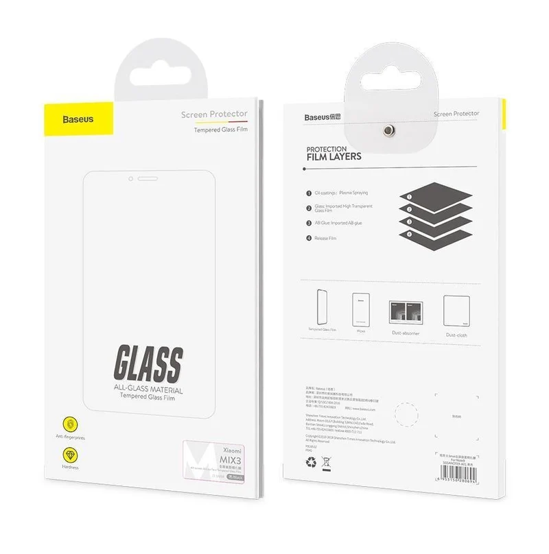 Baseus 0.3 mm Displayschutz aus gehärtetem Glas für Xiaomi Mix 3. Vollständige Abdeckung. Schutzfolie aus gehärtetem Glas für Xiaomi mi Mix3.