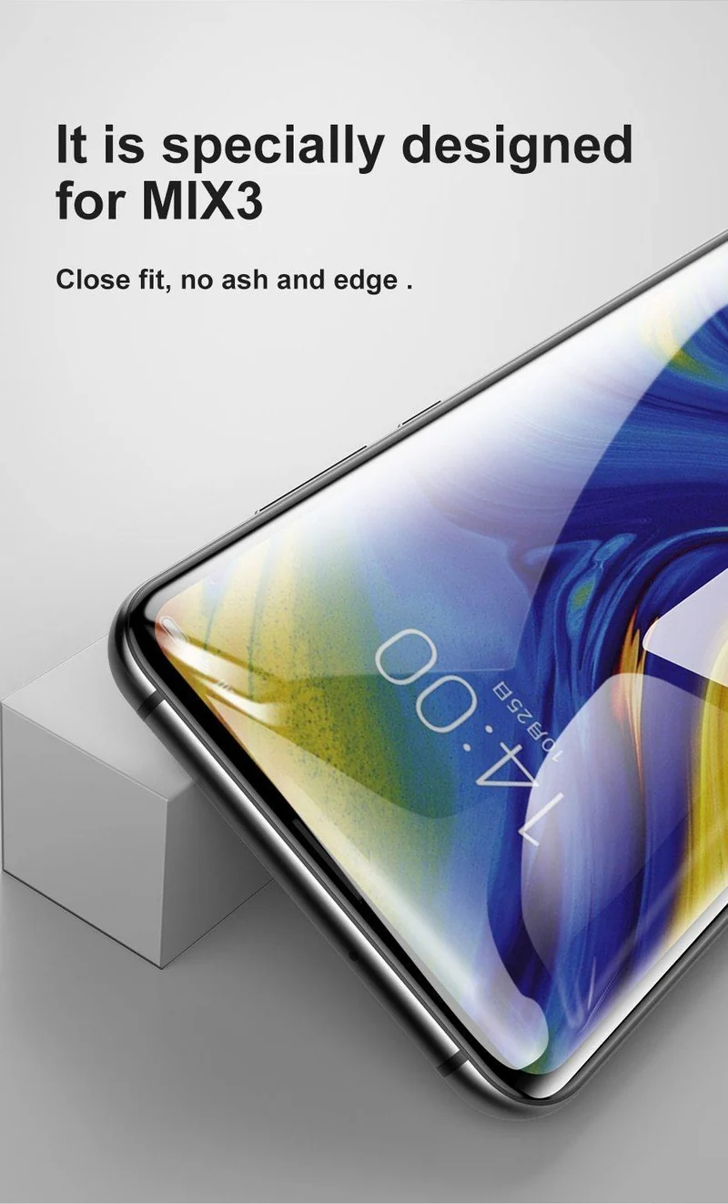 Baseus 0.3 mm Displayschutz aus gehärtetem Glas für Xiaomi Mix 3. Vollständige Abdeckung. Schutzfolie aus gehärtetem Glas für Xiaomi mi Mix3.