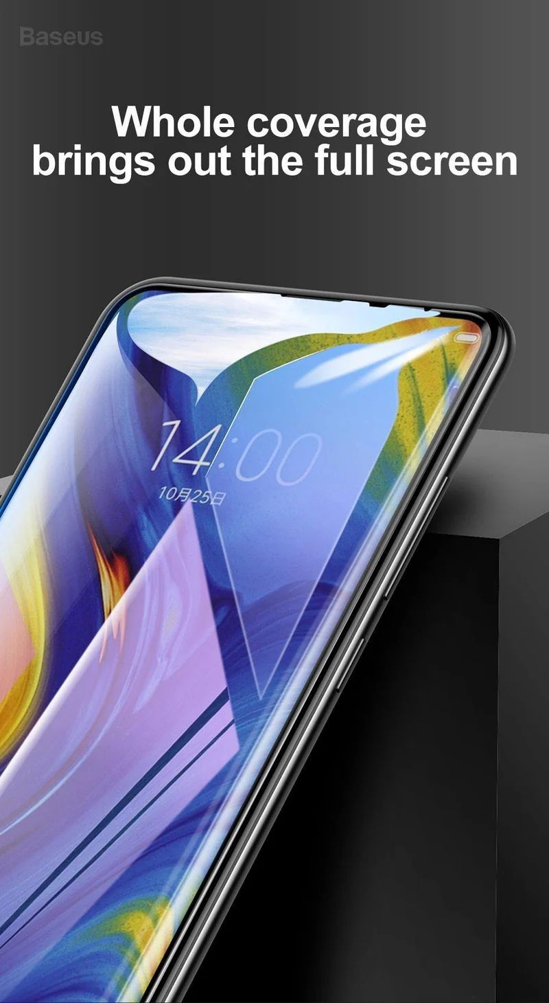 Baseus 0.3 mm Displayschutz aus gehärtetem Glas für Xiaomi Mix 3. Vollständige Abdeckung. Schutzfolie aus gehärtetem Glas für Xiaomi mi Mix3.