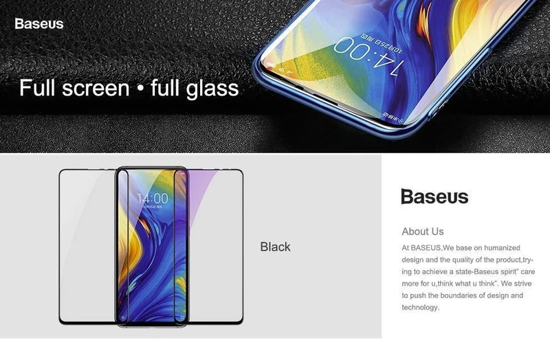 Baseus 0.3 mm Displayschutz aus gehärtetem Glas für Xiaomi Mix 3. Vollständige Abdeckung. Schutzfolie aus gehärtetem Glas für Xiaomi mi Mix3.