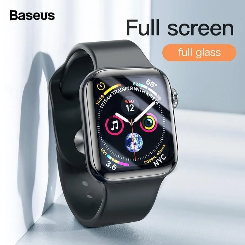 Baseus 0.3 mm Displayschutzfolie für iWatch 4, kratzfestes Glas, vollständige Abdeckung, Touchscreen-Schutzfolie für Apple Watch Series 4