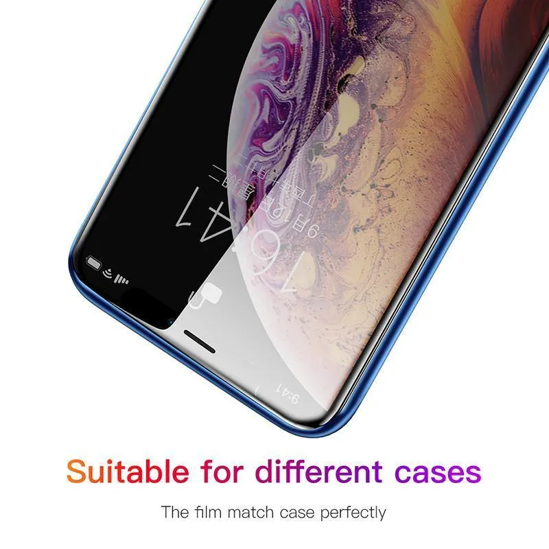 Baseus 0.23 mm Anti-Peep-Displayschutz für iPhone Xs Max XR XS gehärtetes Glas Vollabdeckung Sichtschutzfolie für iPhoneX