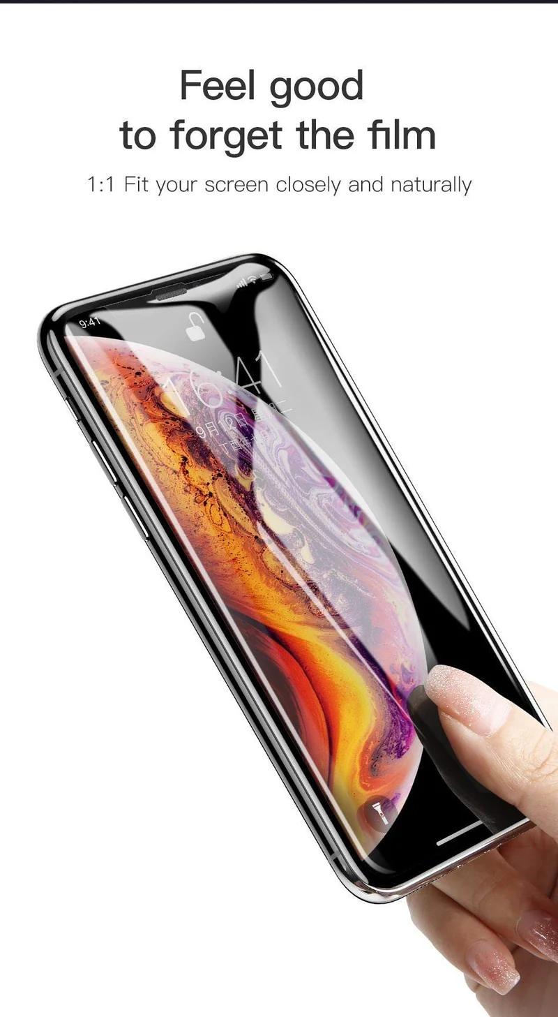 Baseus 0.23 mm Anti-Peep-Displayschutz für iPhone Xs Max XR XS gehärtetes Glas Vollabdeckung Sichtschutzfolie für iPhoneX