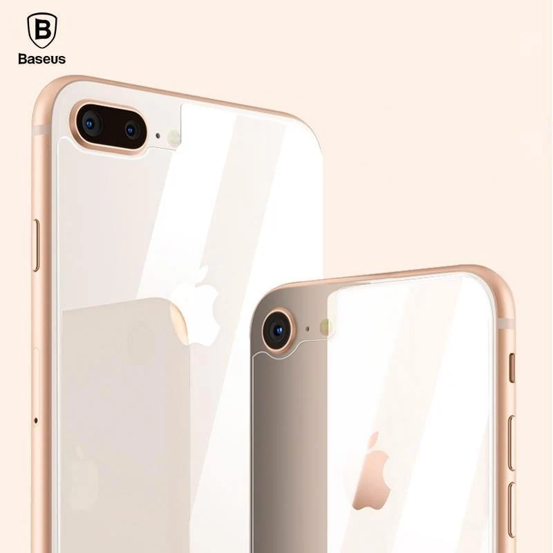 Baseus 0.3 mm Rückseiten-Displayschutzfolie für iPhone 8, Rückseite aus gehärtetem Glas für iPhone 8 Plus, Rückseite aus gehärtetem Glas