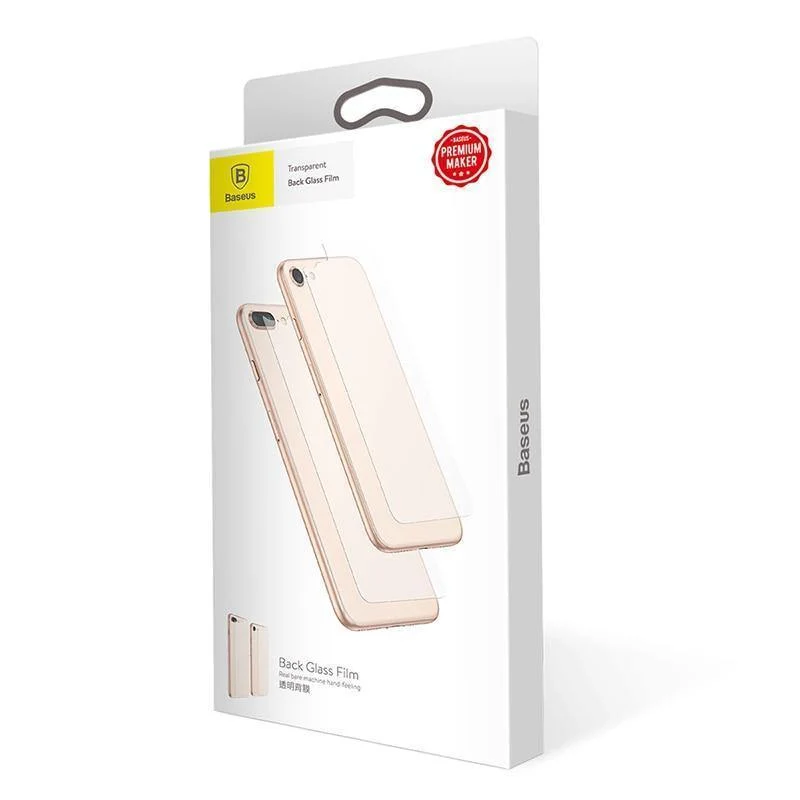 Baseus 0.3 mm Rückseiten-Displayschutzfolie für iPhone 8, Rückseite aus gehärtetem Glas für iPhone 8 Plus, Rückseite aus gehärtetem Glas