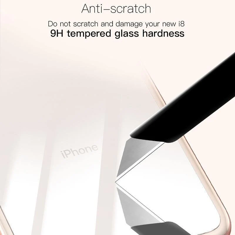 Baseus 0.3 mm Rückseiten-Displayschutzfolie für iPhone 8, Rückseite aus gehärtetem Glas für iPhone 8 Plus, Rückseite aus gehärtetem Glas
