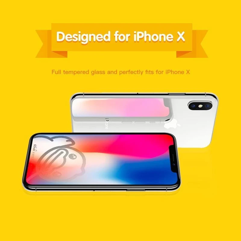 B.Duck P8 für iPhone X Displayschutzfolie aus gehärtetem Glas für Apple High Definition Protective Film Glass