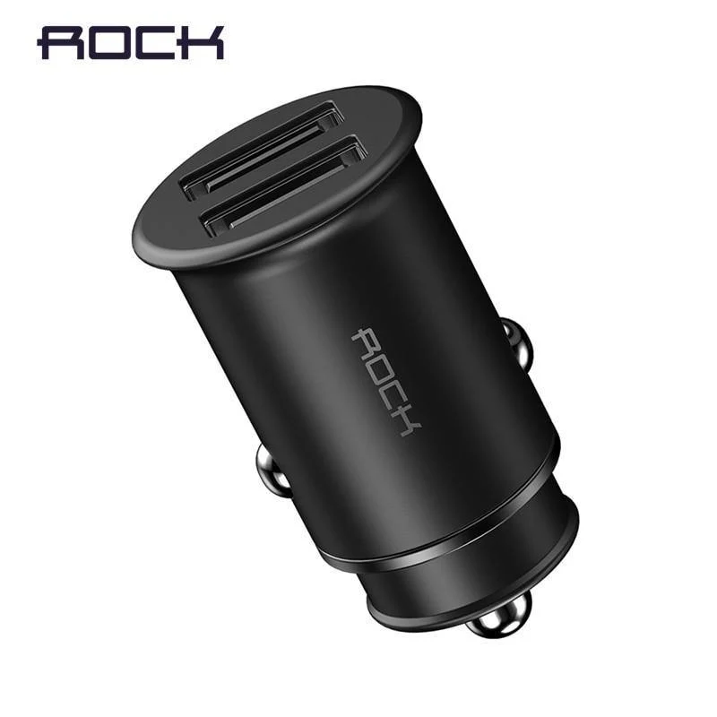Rock 5V4.8A Dual USB Autoladegerät für iPhone Samsung Huawei Xiaomi Handy Schnelles Autotelefonladegerät USB Reise-Autoladegerät
