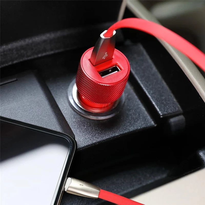 ROCK Autotelefonladegerät Dual USB-Ausgang 5V2.4A Schnelllade-Mobiltelefon-Reiseadapter Zigarettenanzünder Autotelefon USB-Ladegerät