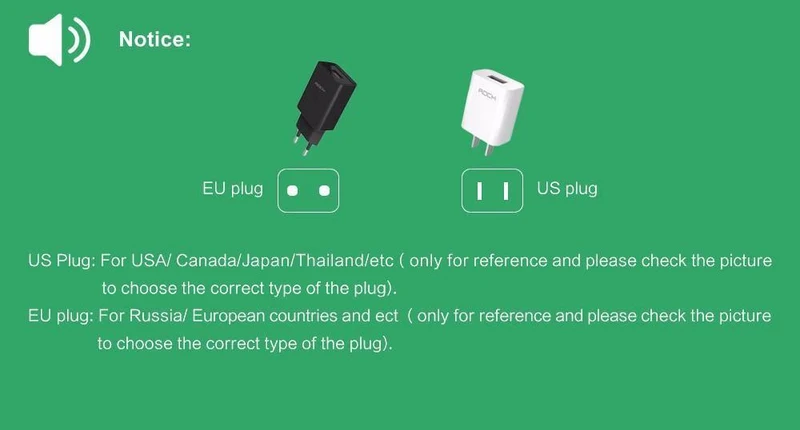 ROCK Schnellladegerät USB-Ladegerät MTK-Schnellladegerät 2 in 1-Technologie 5V2A 9V2A Universal-Schnellladegerät Ausverkauf 49%