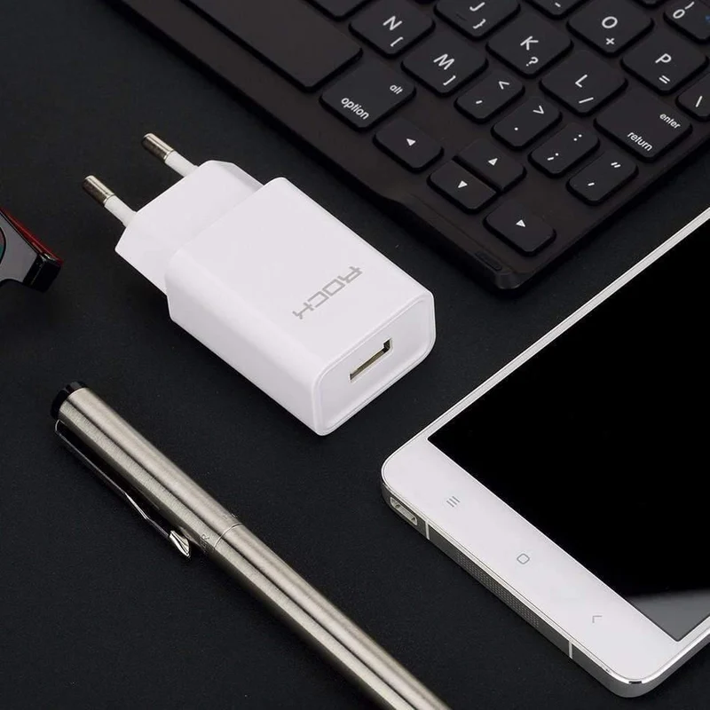 ROCK Schnellladegerät USB-Ladegerät MTK-Schnellladegerät 2 in 1-Technologie 5V2A 9V2A Universal-Schnellladegerät Ausverkauf 49%